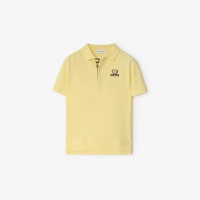 Cotton Polo Shirt in Sherbet | Burberry® Official