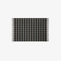 Check Wool Cashmere Blanket in Black/calico | Burberry® Official