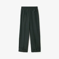 Cotton Blend Tailored Trousers in Jungle - Men | Burberry® Official