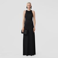 Sleeveless Silk Satin Gown Black - Women | Burberry® Official