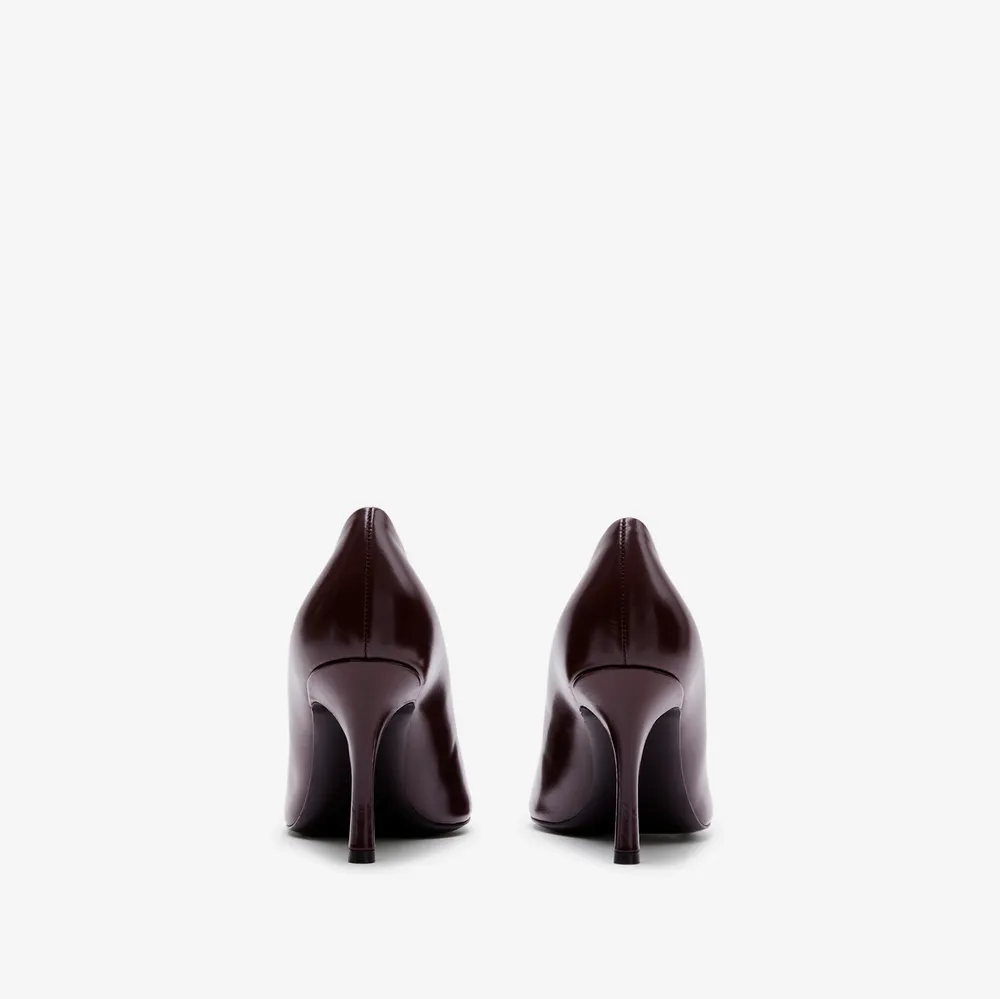 Leather Baby Pumps in Poison - Women | Burberry® Official