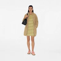 Striped Cotton Polo Shirt Dress in Alabaster - Women | Burberry® Official