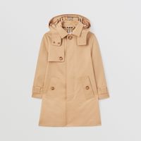 Detachable Hood Check-lined Cotton Twill Car Coat Archive Beige | Burberry