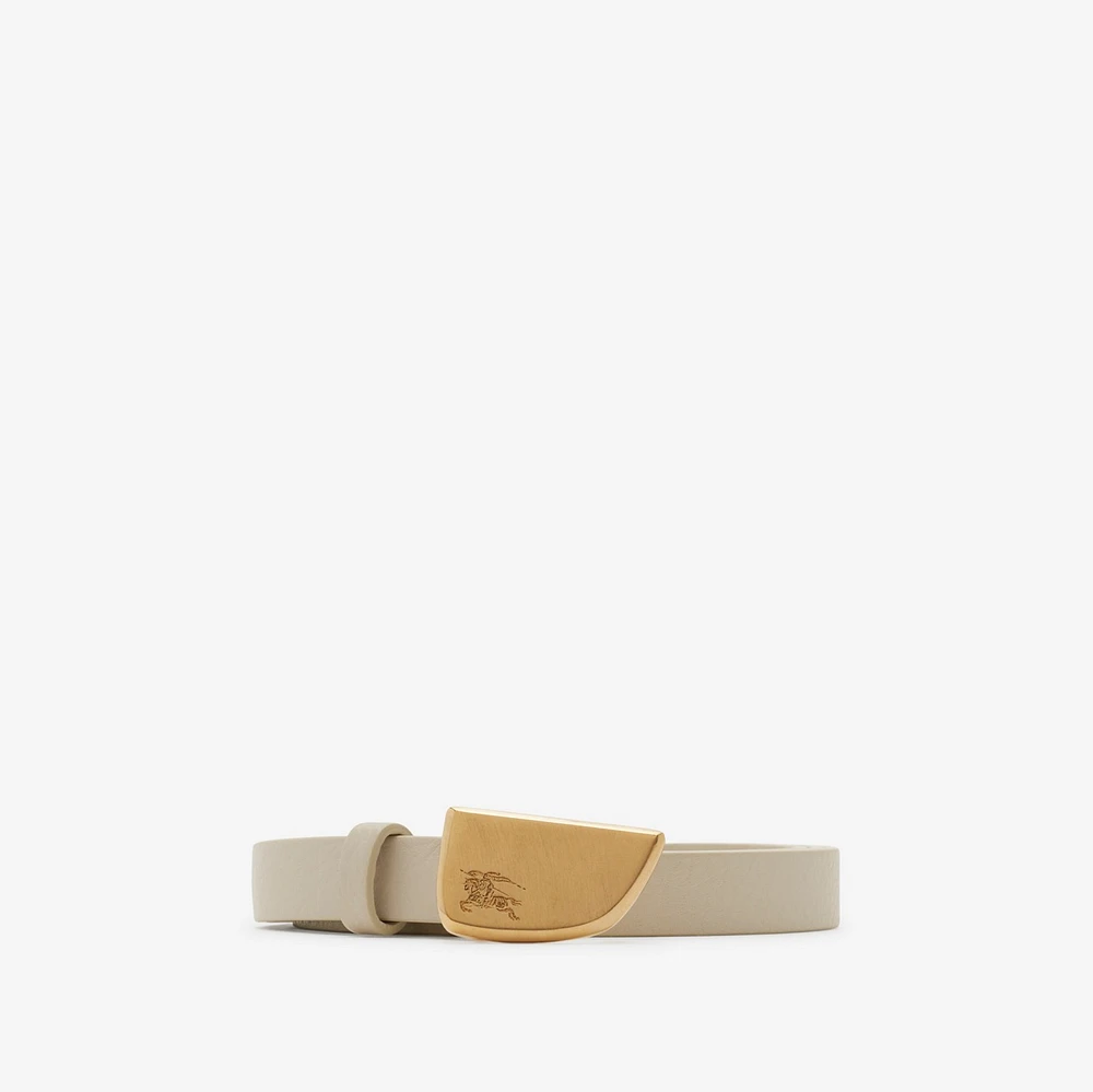 Thin Leather Shield Belt in Plaster/gold - Women | Burberry® Official