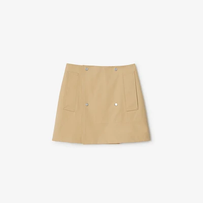 Bonded Gabardine Trench Mini Skirt in Flax - Women, Cotton | Burberry® Official