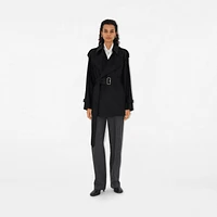 Gabardine Trench Jacket in Black - Women, Cotton | Burberry® Official