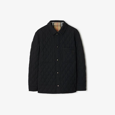 Reversible Quilted Nylon Overshirt in Black/sand - Men | Burberry® Official