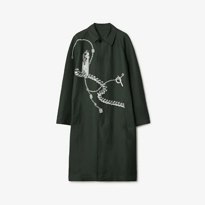 Long Canvas Car Coat in Ivy - Men | Burberry® Official