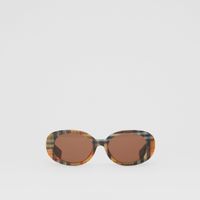 Vintage Check Oval Frame Sunglasses in Antique Yellow - Children | Burberry® Official