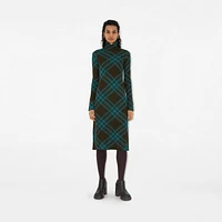 Check Wool Blend Dress in Snug - Women, Nylon | Burberry® Official