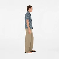 Relaxed Fit Check Cotton Shirt in Pewter - Men | Burberry® Official