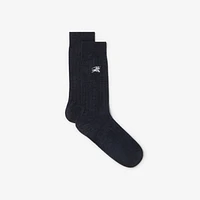 Wool Blend Socks in Navy | Burberry® Official