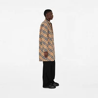 Long Reversible Gabardine Car Coat in Flax - Men, Cotton | Burberry® Official