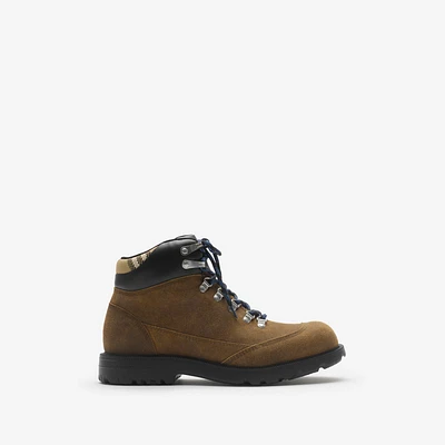 Suede Moor Hiking Boots​ in Jute - Men | Burberry® Official
