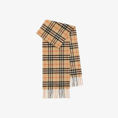 Check Cashmere Scarf in Sand - Children | Burberry® Official