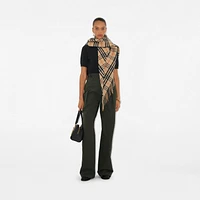 Check Wool Cashmere Cape in Sand | Burberry® Official