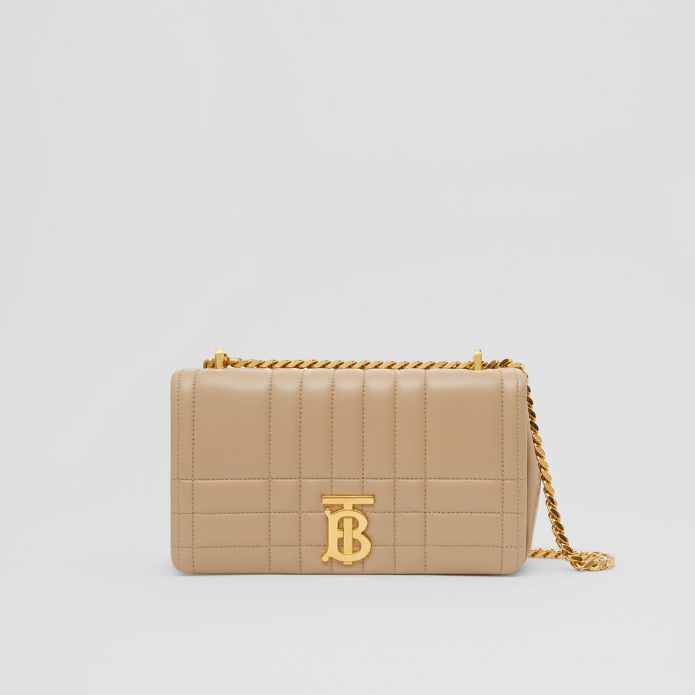 Quilted Leather Lola Bag in Oat Beige