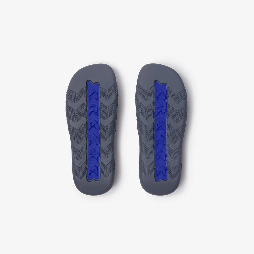Embossed Check Dive Slides in Magnet - Men, Technical | Burberry® Official