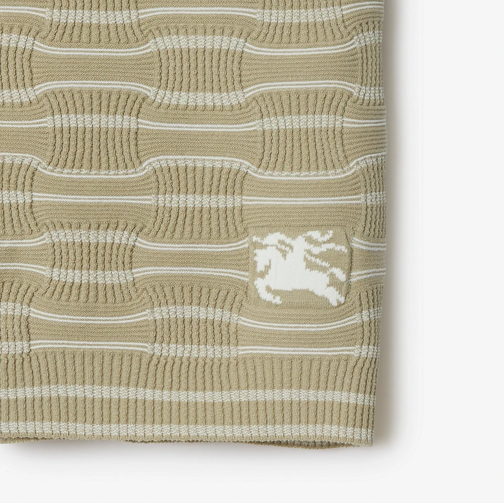 Striped Cotton Blend Top in Safari/white - Women | Burberry® Official