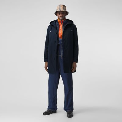 Cotton Gabardine Hooded Coat Midnight - Men | Burberry® Official