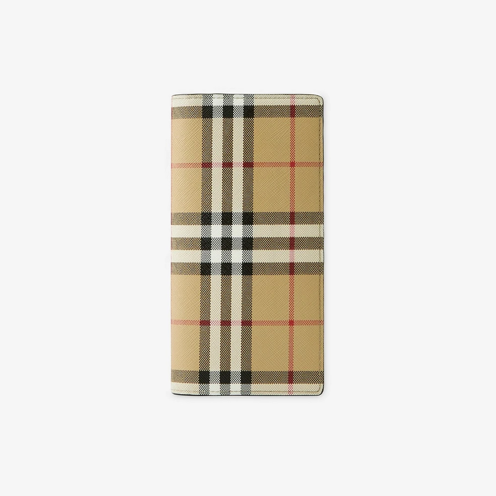Check Continental Wallet in Archive beige - Men, Canvas | Burberry® Official
