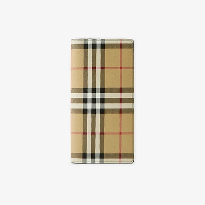 Check Continental Wallet in Archive beige - Men, Canvas | Burberry® Official