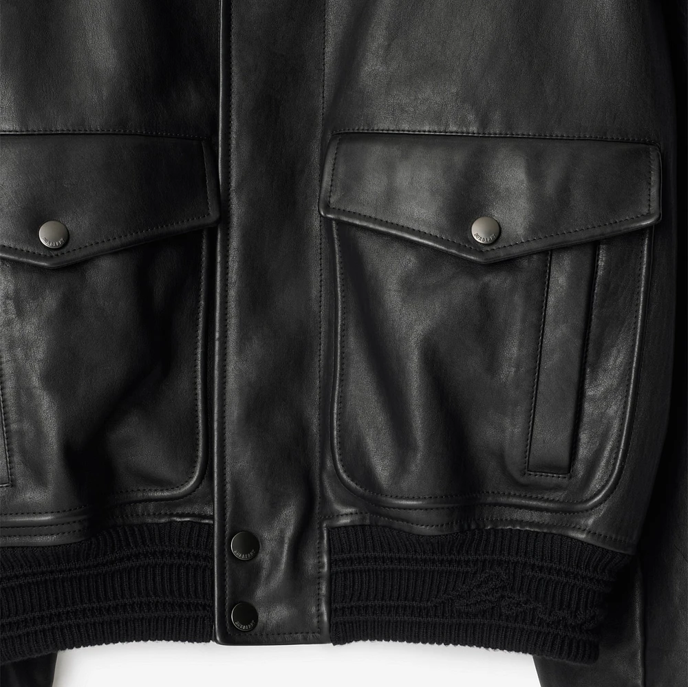 Leather Bomber Jacket in Black - Men | Burberry® Official