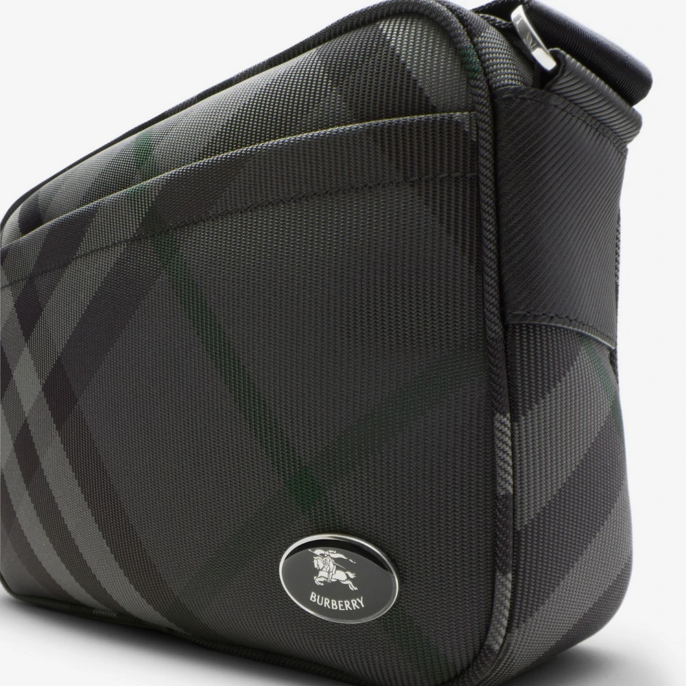 Slim Grid Crossbody Bag in Charcoal - Men, Nylon, Technical | Burberry® Official