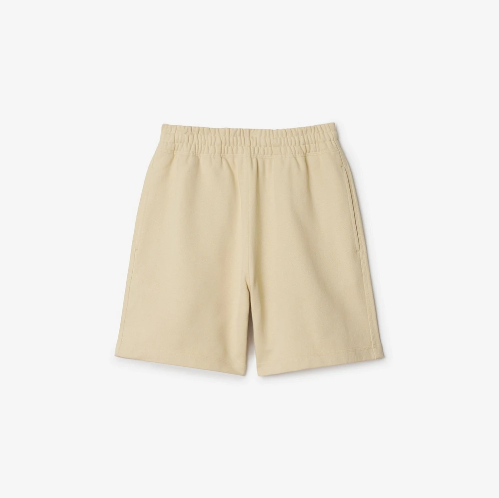Check Label Cotton Shorts in Nutmeg - Men | Burberry® Official