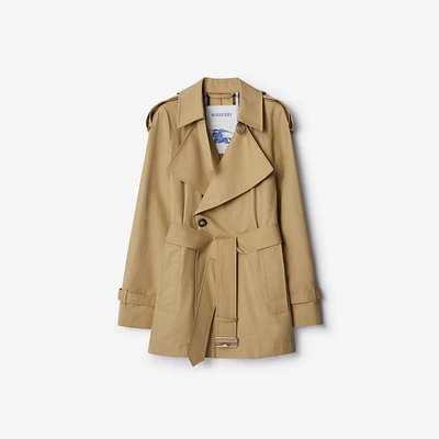 Gabardine Trench Jacket in Flax - Women, Cotton | Burberry® Official