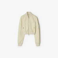 Cropped Quilted Nylon Bomber Jacket in Plaster - Women | Burberry® Official