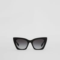 Logo Detail Cat-eye Frame Sunglasses in Black - Women | Burberry® Official