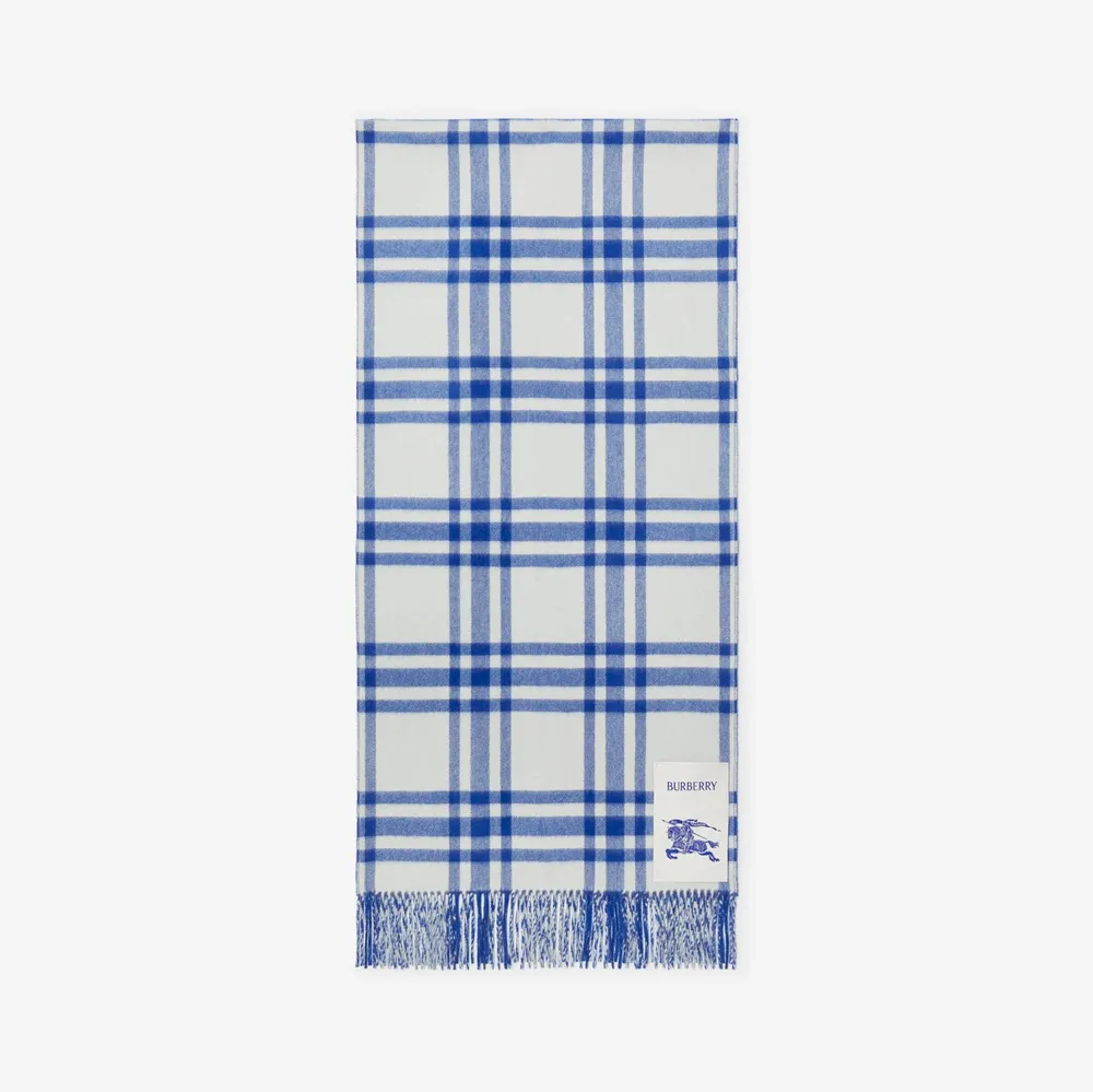 Reversible Check Cashmere Scarf in Knight | Burberry® Official