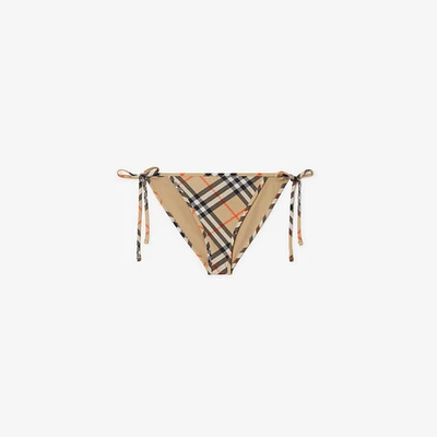 Check Bikini Briefs in Sand - Women, Nylon | Burberry® Official