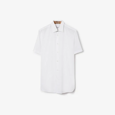 Stretch Cotton Shirt in White - Men | Burberry® Official
