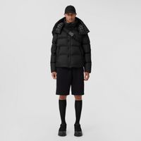 Detachable Sleeve Hooded Puffer Jacket Black - Men | Burberry® Official