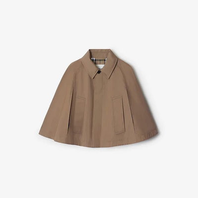 Cotton Blend Cape in Trail - Women, Tropical Gabardine | Burberry® Official