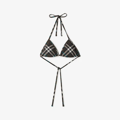 Check Bikini Top in Snug - Women, Nylon | Burberry® Official