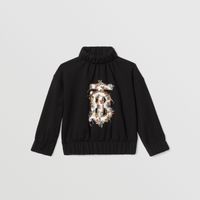Monogram Motif Cotton Funnel Neck Sweatshirt Black | Burberry® Official