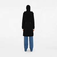 Mid-length Taffeta Kensington Trench Coat in Black - Women, Nylon | Burberry® Official