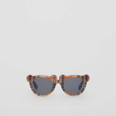 Vintage Check Teddy Bear Frame Sunglasses in Antique Yellow | Burberry® Official