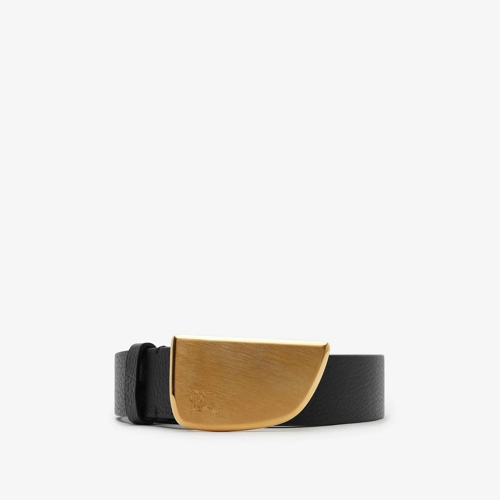 Leather Shield Belt in Black - Women | Burberry® Official