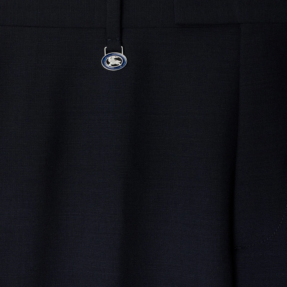 Wool Mohair Tailored Trousers in Navy - Men | Burberry® Official