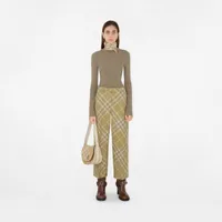 Skinny Check Silk Scarf in Flax | Burberry® Official