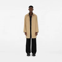 Long Reversible Gabardine Car Coat in Flax - Men, Cotton | Burberry® Official