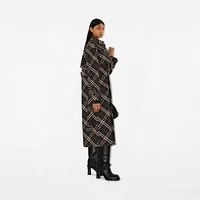 Long Check Cotton Blend Trench Coat in Snug - Women, Nylon | Burberry® Official