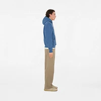 EKD Badge Cotton Hoodie in Pool - Men | Burberry® Official