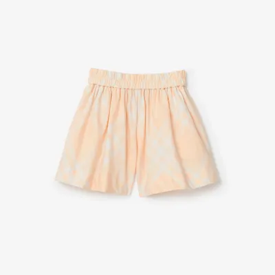 Check Cotton Shorts in Pastel peach | Burberry® Official
