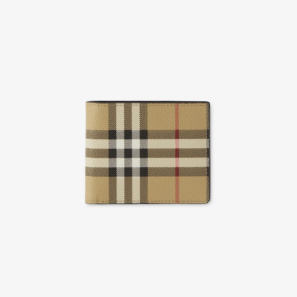 Check Slim Bifold Wallet in Archive beige - Men, Canvas | Burberry® Official