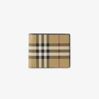 Check Slim Bifold Wallet in Archive beige - Men | Burberry® Official